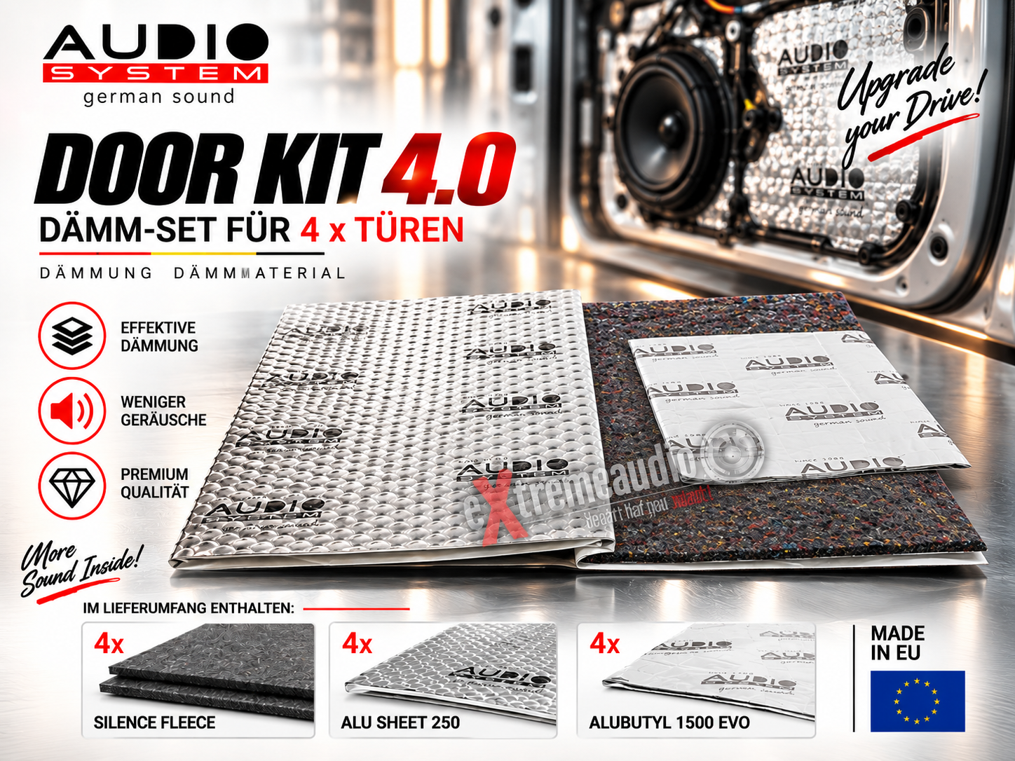 Audio System DOOR KIT 4.0 Dämm Set für 4 x Türen Dämmung Dämmmaterial