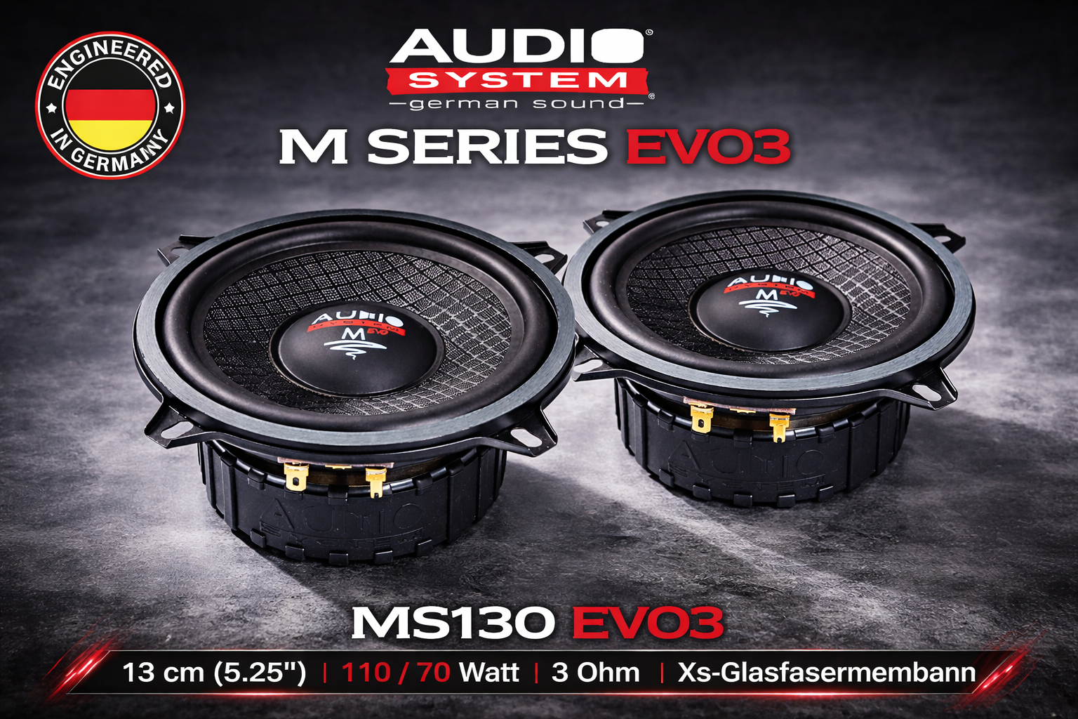 Audio System MS130 EVO3 13 cm (5.25") Tief Mitteltöner Woofer Midrange Lautsprecher M-Series - 1 Paar   