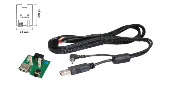 RTA 005.402-0 Kit cavo USB per determinati veicoli , Hyundai / Kia USB 2.0 connettore AUX + L = 68 centimetri