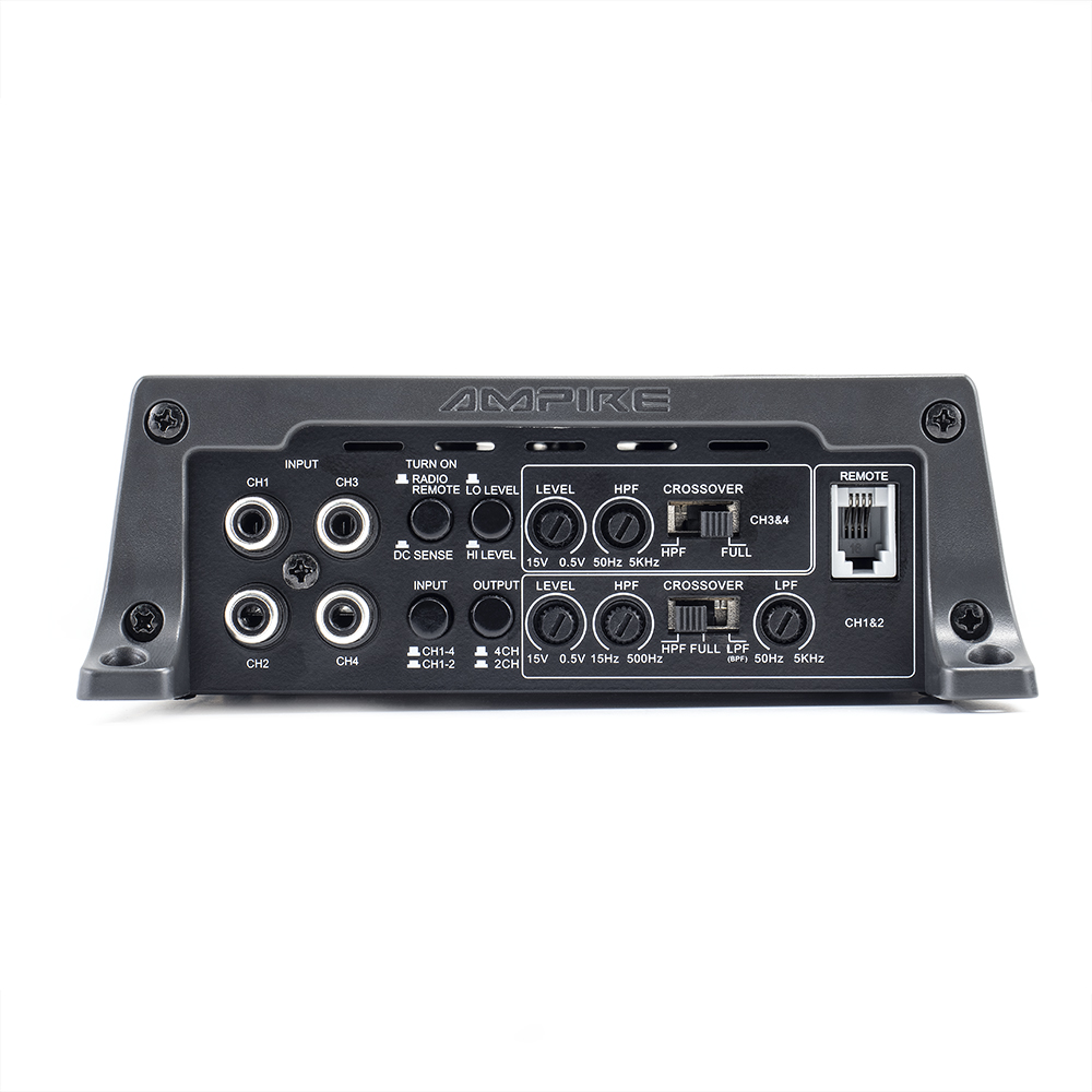 AMPIRE MBM110.4 Endstufe Auto 4 Kanal Verstärker 440 Watt, Class D mit Basspegelregler 