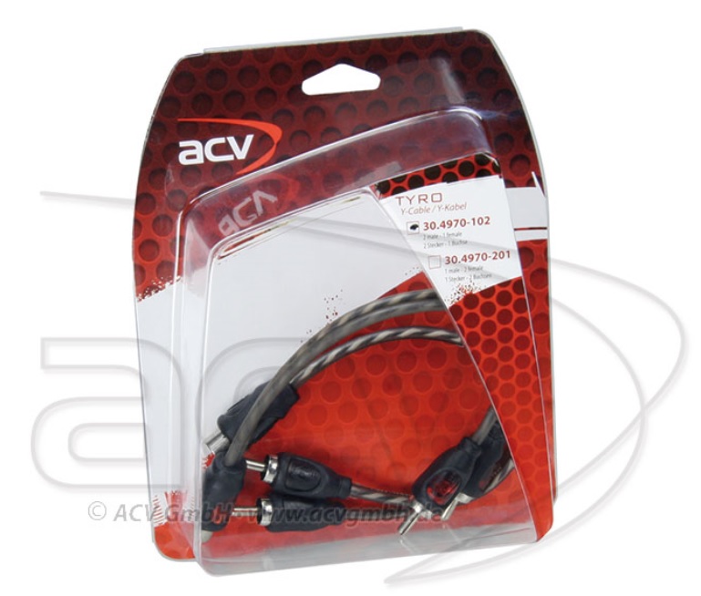 ACV 30.4970-102 adaptateur RCA mâle de 2 - 1 femelle 30cm - série TYRO