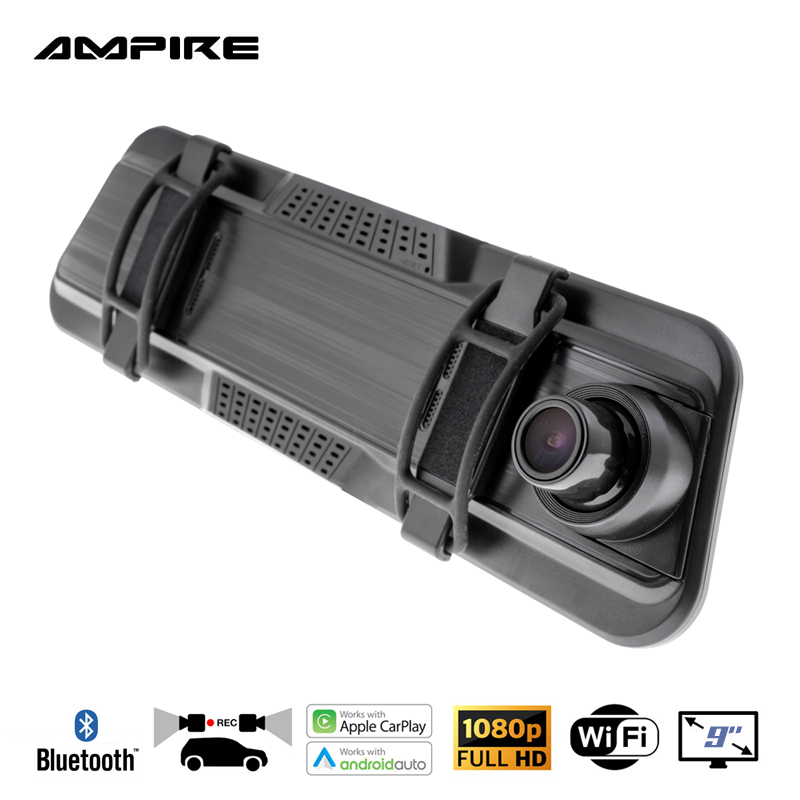 AMPIRE CPS090 Smartphone Spiegelmonitor 22.9cm (9") mit AHD Dual-Dashcam & RFK-Funktion