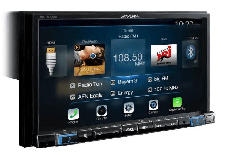 Alpine INE-W720DM DAB+ Autoradio mit kapazitivem 7-Zoll Display, Apple CarPlay und Android Auto, Bluetooth, HDMI