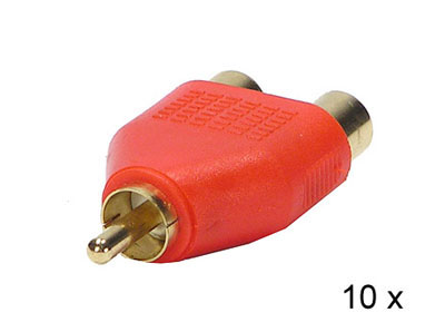 RTA 352.026-2 RCA Y Adapter 1 x M -> 2 x F Color: Red