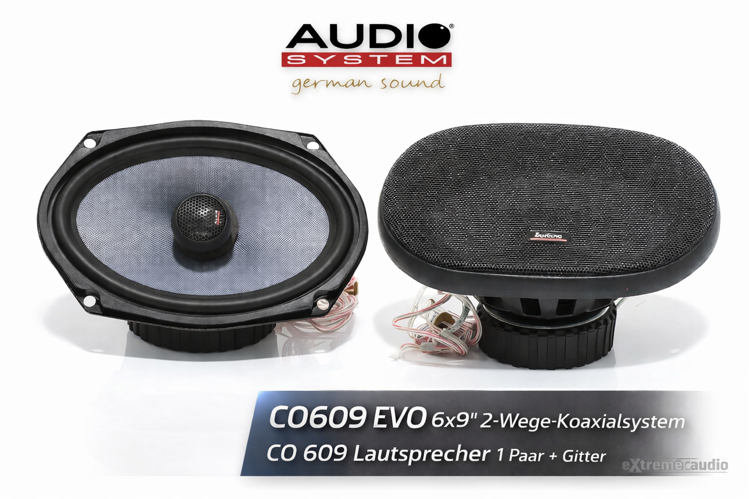 AUDIO SYSTEM CO 609 EVO 6x9" HIGH LEVEL Coaxial System 1 Paar incl Gitter