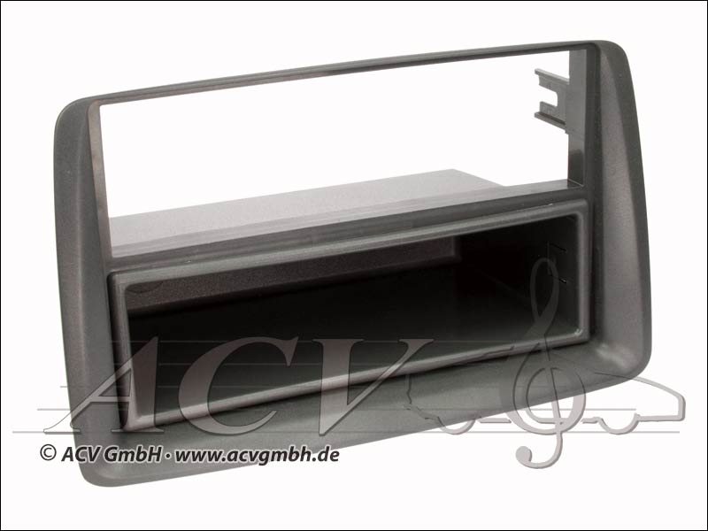 Radioblende Rubber Touch Fiat Panda Doppel DIN schwarz