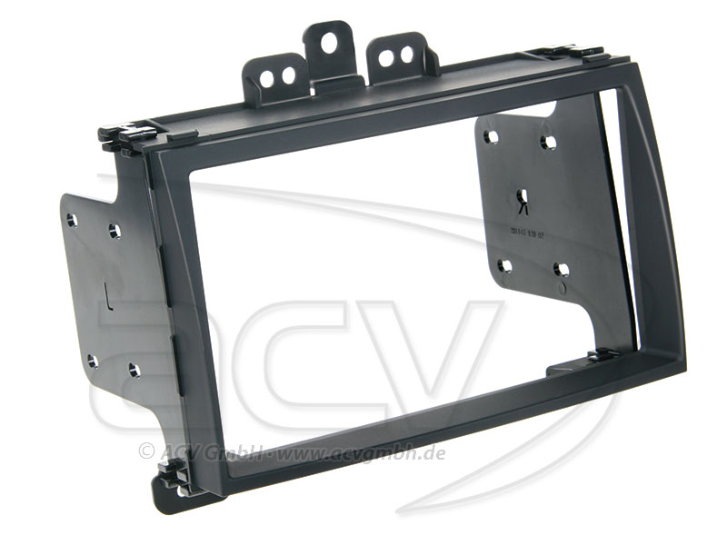 Double-DIN radio bezel Rubber-Touch for Hyundai i20 2008 -> 