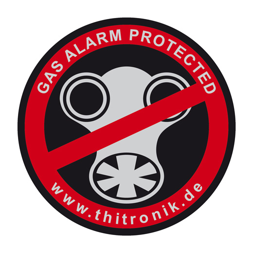 Thitronik 100941 Warnaufkleber "Gas-alarm protected" 3 Stück 