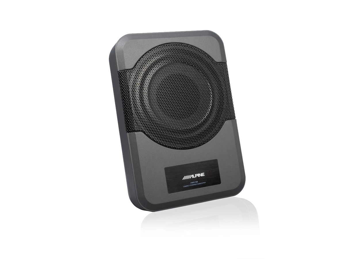 Alpine PWE-S8 Aktiver 20 cm (8-Zoll) Subwoofer mit Auto-Sensing und eingebautem 240 Watt Verstärker