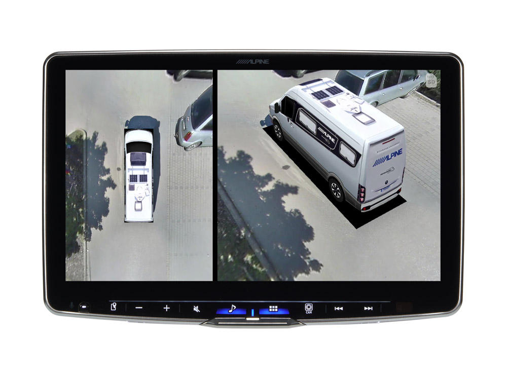 Alpine HCS-T100 360-Grad-HD-Kamerasystem für Reisemobile und Camper Vans für mehr Sicherheit und keine toten Winkel   