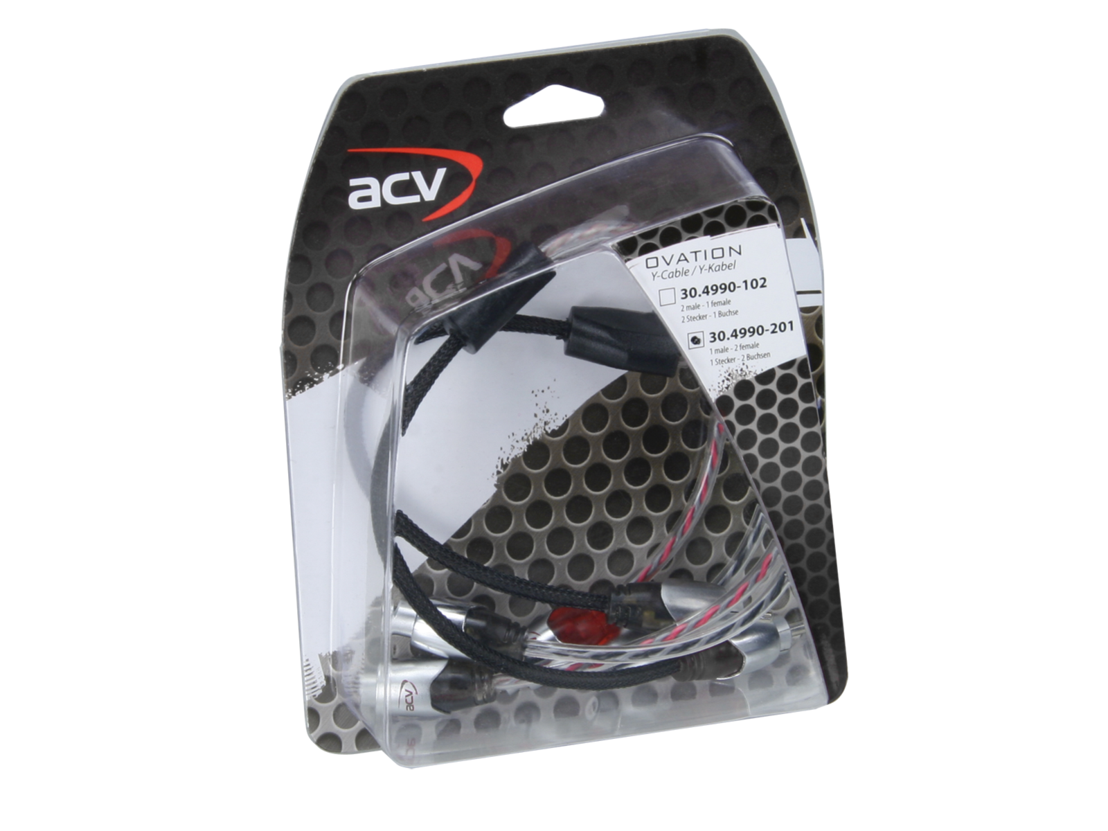 ACV 30.4990-201 Cinch Y-Adapter 1 Stecker - 2 Buchsen 30cm - OVATION Serie 