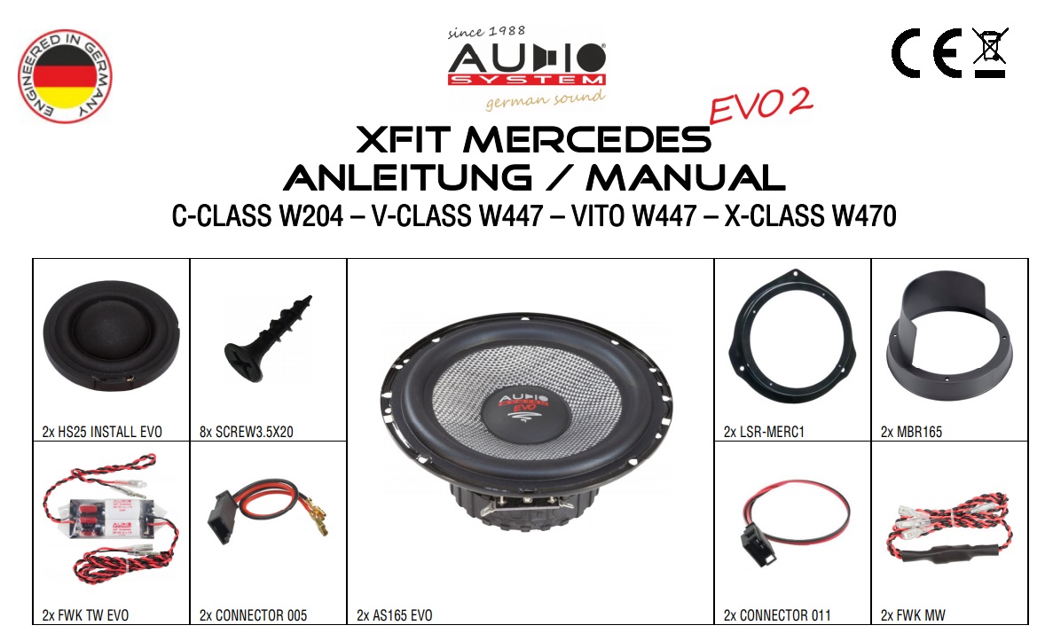 AUDIO SYSTEM XFIT MERCEDES C-CLASS W204 110W PERFECT FIT COMPO SYSTEM für MERCEDES C-Klasse W204, S204