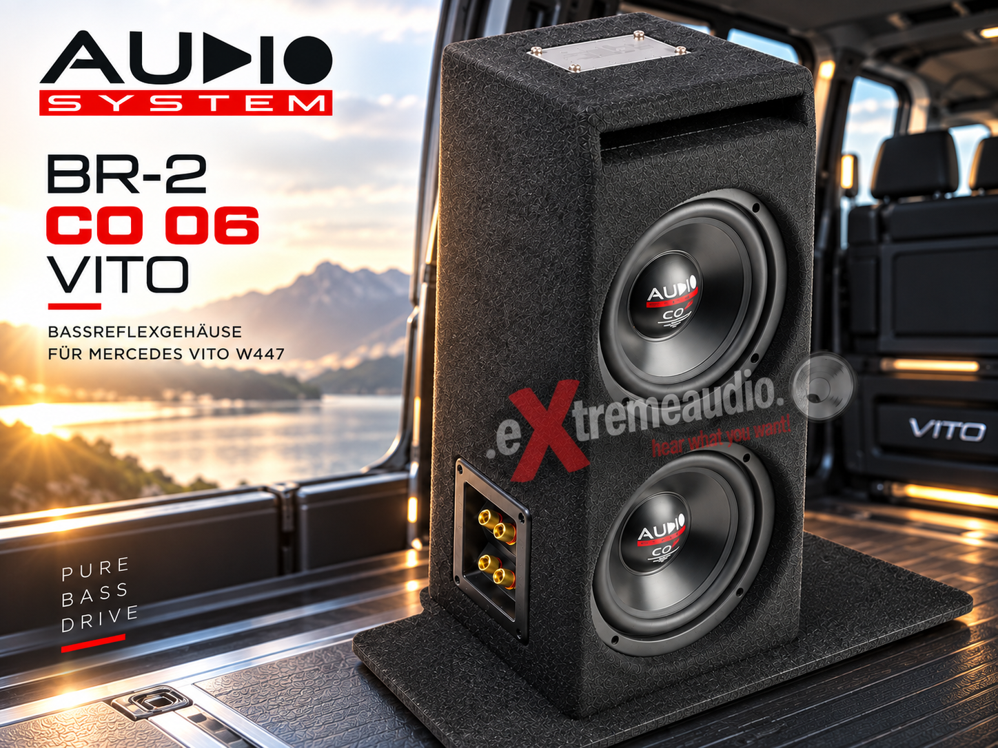 Audio System BR-2 CO 06 VITO Bassreflexgehäuse für MERCEDES VITO 447,  500 Watt