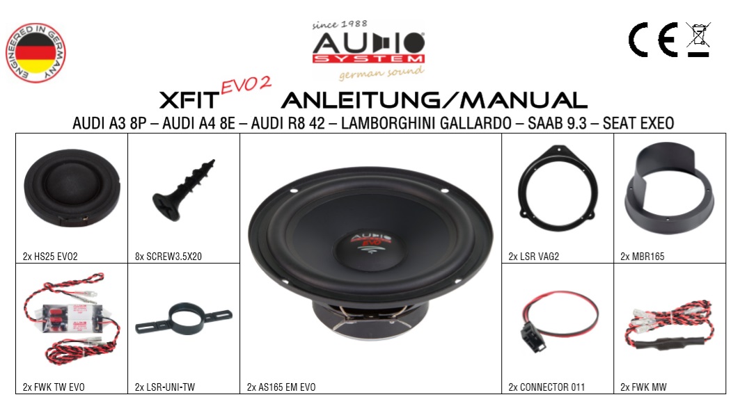 AUDIO SYSTEM XFIT SEAT EXEO EVO2 110W PERFECT FIT COMPO SYSTEM Lautsprecher kompatibel mit SEAT EXEO 2008->