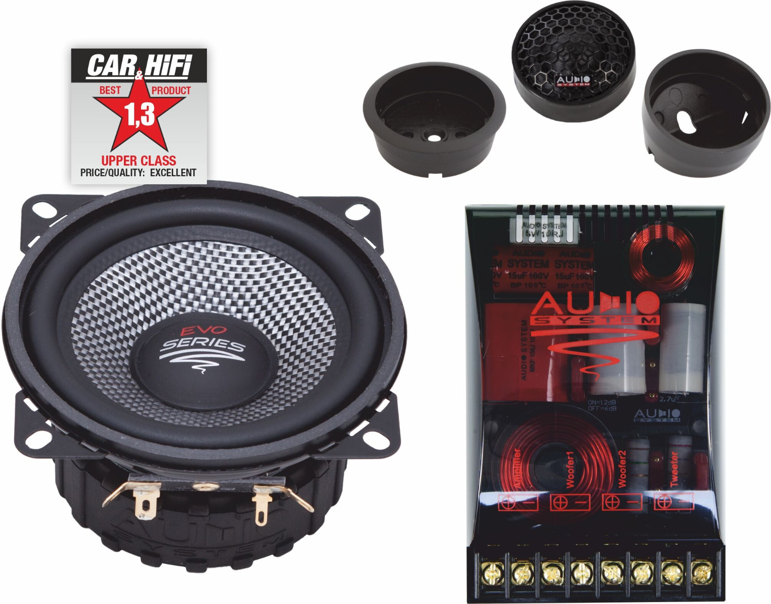 Audio System X 100 EVO 2 X--ion SERIES 10cm 2-Wege System Lautsprecher KICKBASS Compo System 