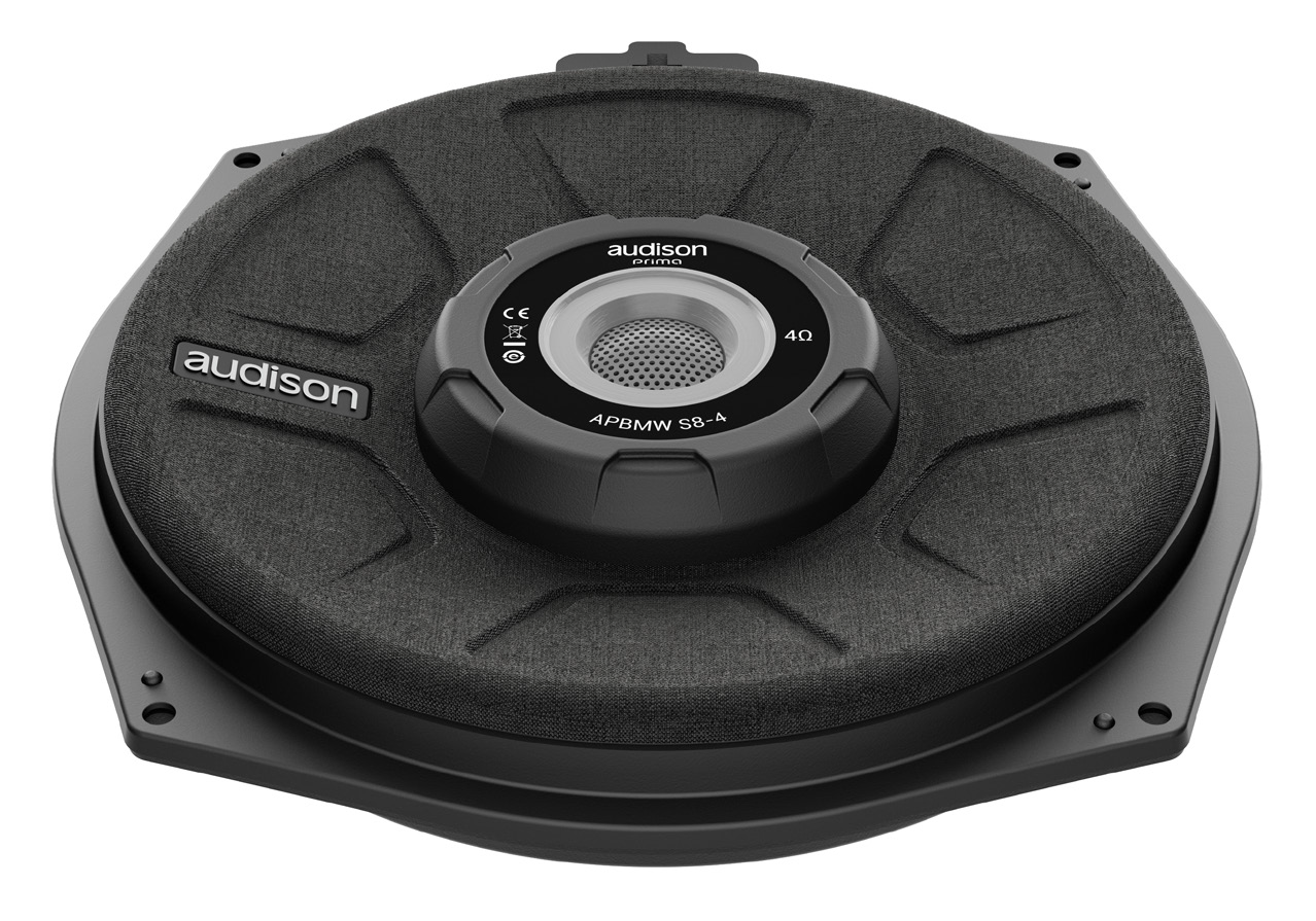 Audison APBMW S8-4 BMW Untersitzsubwoofer 200mm BMW E81/82/87/88,E90/91/92/93,E84,F20/21,F22/23,F30/31/34/35,F32/33/36,F10/11,F06/12/13,F48,F25,F26,F15,F16	