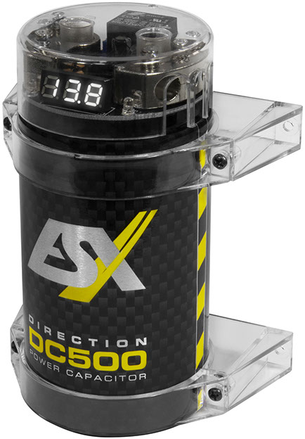 ESX DC500 DIRECTION Cap 0,5 Farad Pufferkondensator Powercap mit integriertem Verteilerblock