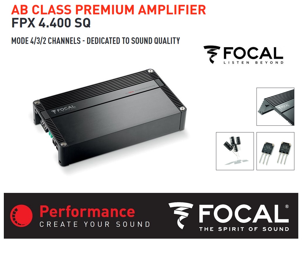 Focal FPX4.400SQ 4-Kanal Verstärker 4 x 70 W Class-A/B Amplifier