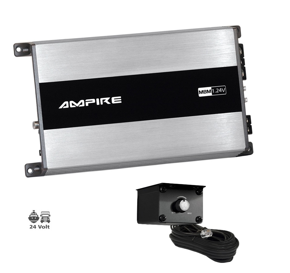 AMPIRE MBM1.24V-3G Endstufe, Auto Verstärker 1x 500 Watt, Class D, 24 Volt Version (3.Generation) für LKW, Busse