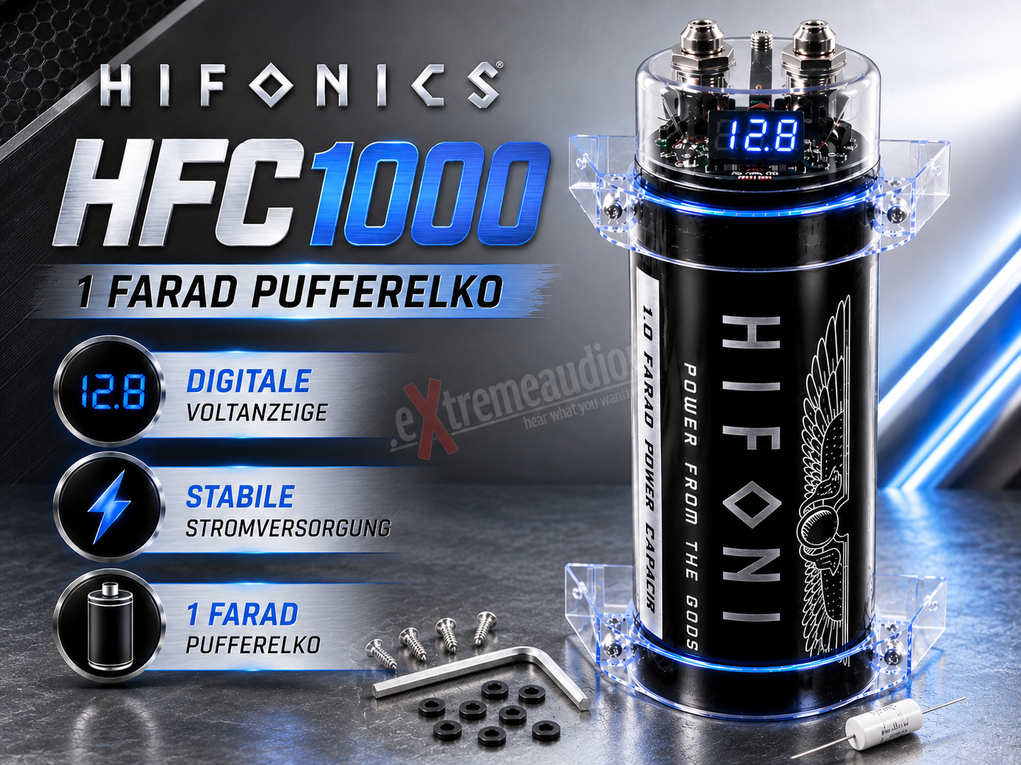 HIFONICS HFC1000 Pufferelko 1 Farad HFC 1000 