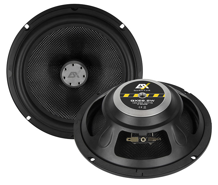 ESX QXE8.2W 20 cm Woofer Paar QUANTUM 8" Bass Lautsprecher 250 Watt für TÜRMONTAGE