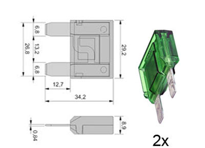 RTA 154.201-0 Fusible à lame Maxi, 30A vert