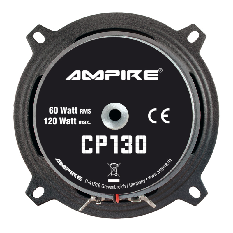 AMPIRE CP130 Koaxial-Lautsprecher ohne Gitter, 13cm (Paar) Koax Speaker 1 Paar (2 Stück)