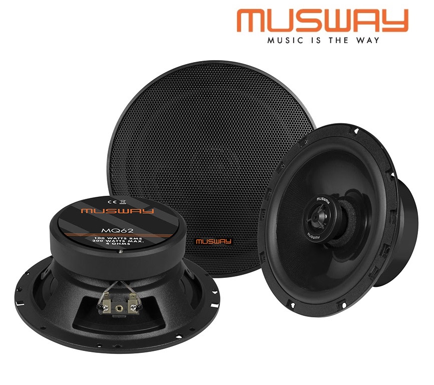 MUSWAY MQ62 16,5 cm (6.5") 2-Wege Koaxial Lautsprecher 200 Watt, 1 Paar