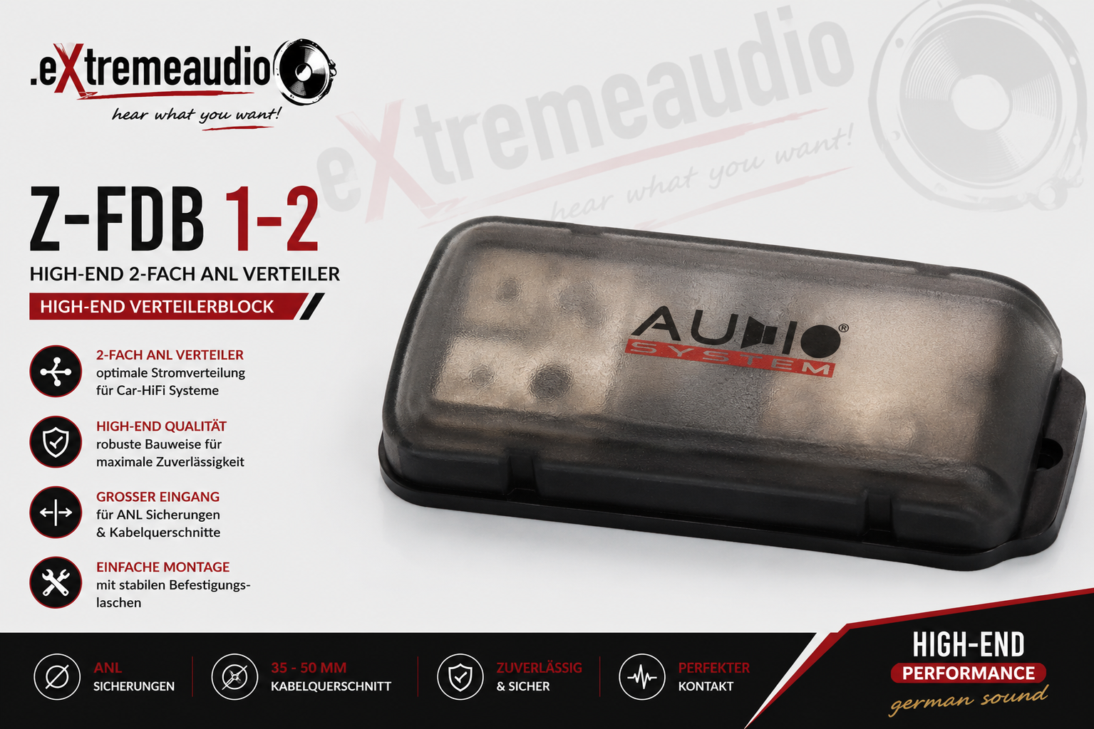 Audio System Z-FDB 1-2 HIGH-END 2-fach ANL Verteiler