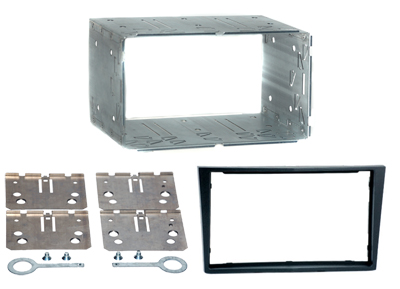 RTA 002.156-0 Double DIN mounting frame with ABS dark gray matte metal frame