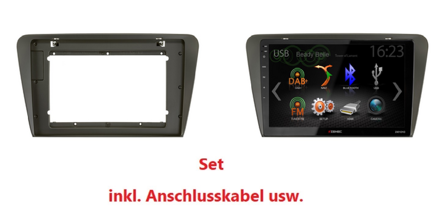Zenec Z-E1010 Infotainer mit dem Montagerahmen Set Z-F5601 für Skoda Octavia III