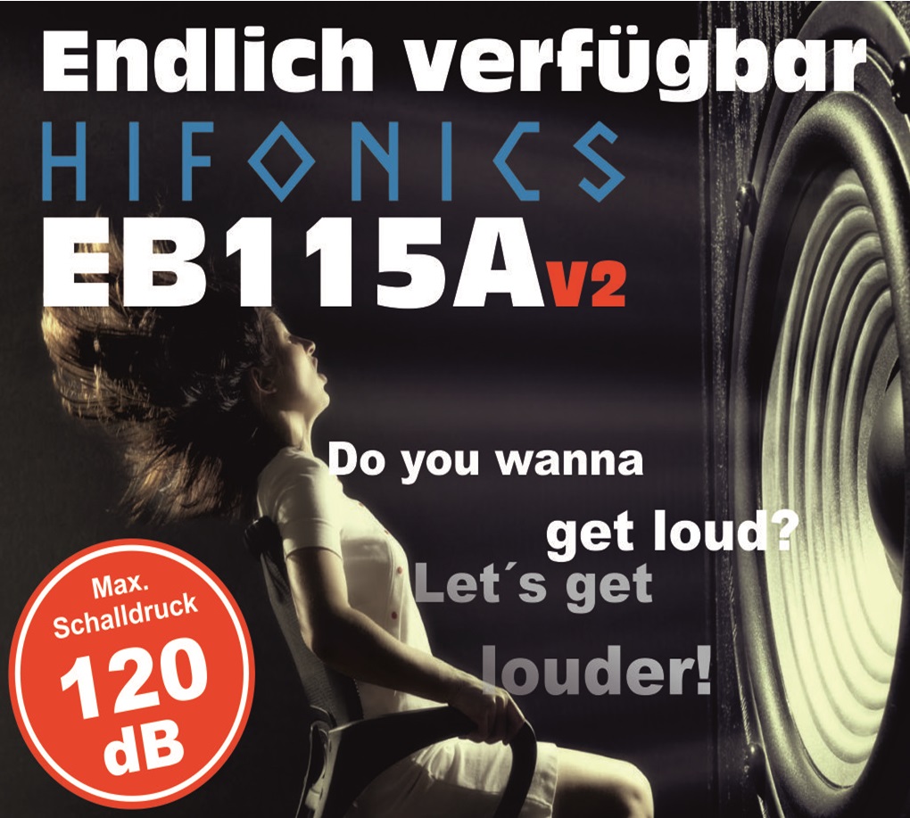Hifonics EB115AV2 Portables Soundsystem für Events MOBILES AKTIV-SOUNDSYSTEM FÜR INDOOR & OUTDOOR & CAR BETRIEB 