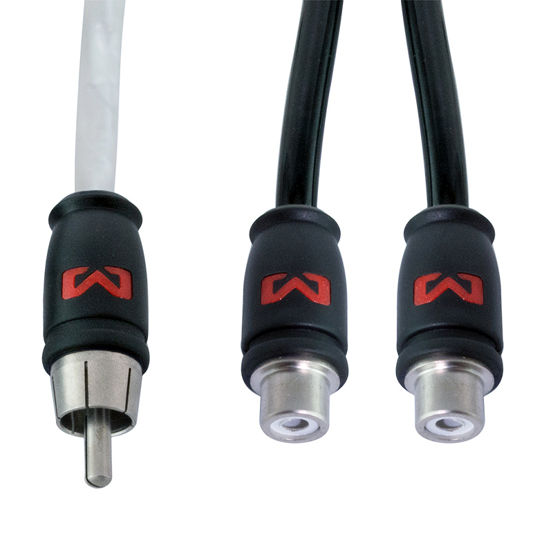 AMPIRE X30B Audio Y-Kabel Cinch 30cm, 2 Buchsen - 1 Stecker, Blisterverpackung 1 Paar