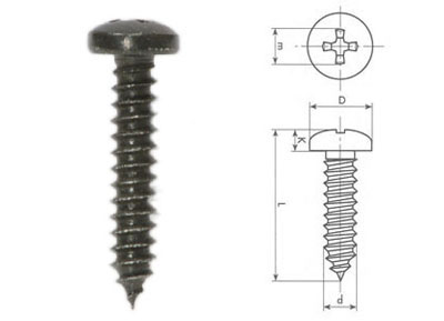 RTA 420.008-2 4,2 x 50mm Blechtreibschraube Kreuz DIN 7981 schwarz