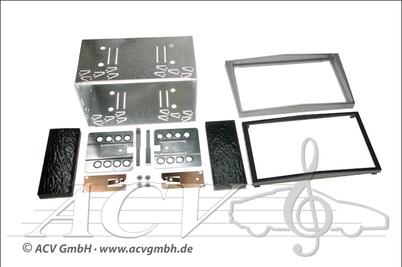 Double-DIN kit di installazione Opel Corsa 2006 -> Zafira 2005 - argento> 