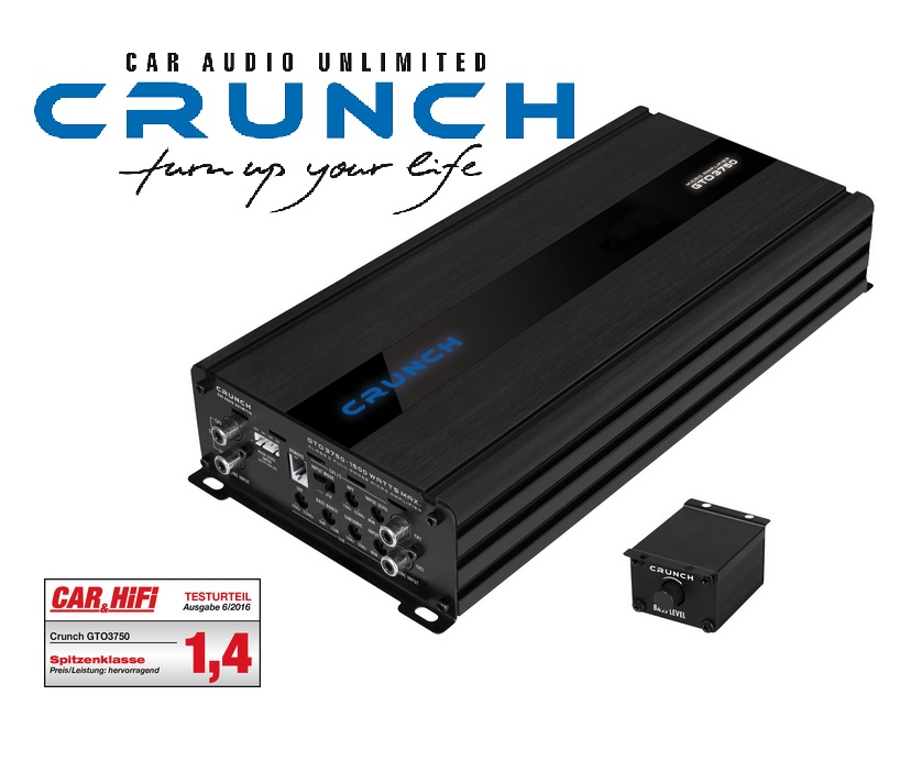 Crunch GTO3750 Class D Digital 3-Kanal Verstärker Endstufe Amplifier 500 Watt RMS