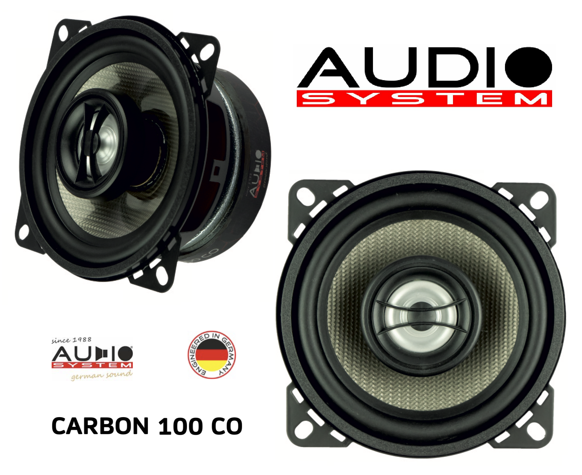 Audio System CARBON 100 CO 2-Wege Koaxial 10 cm (4") Lautsprecher Set 