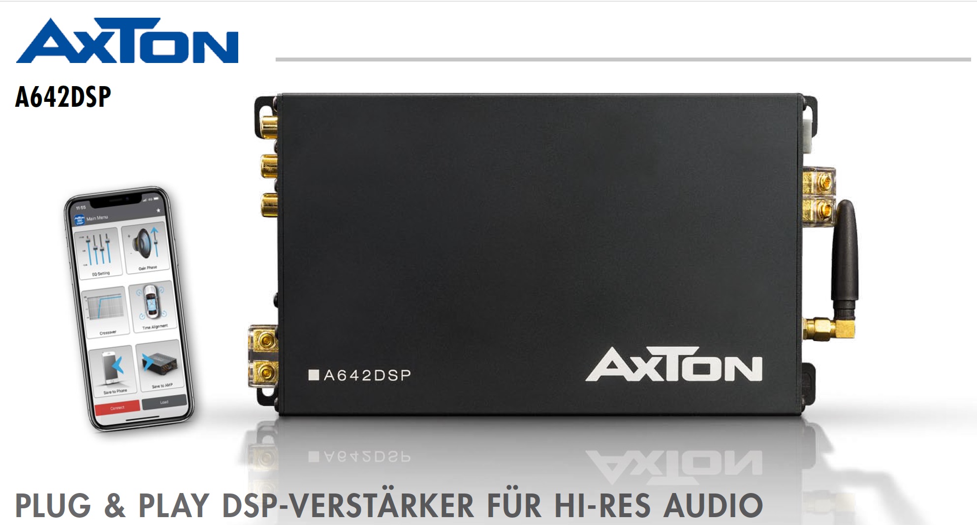 AXTON A642DSP 5-Kanal Plug & Play DSP App Verstärker iOS, Android App