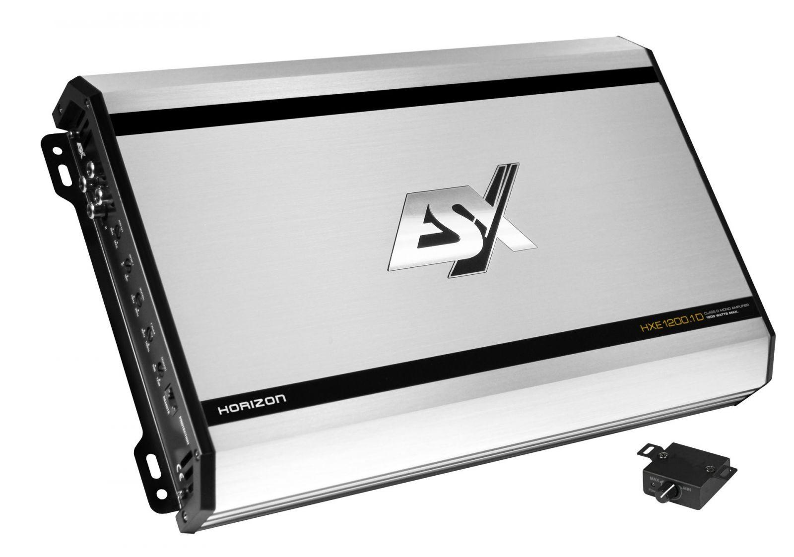 ESX HXE1200.1D 1 Kanal Class D Mono Verstärker 1200 Watt mit Bass Fernbedienung 