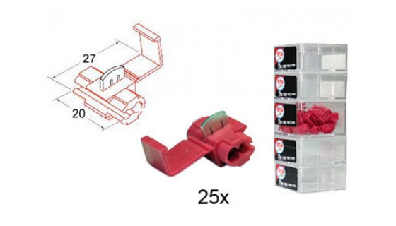 RTA 151.401-2 Abzweigverbinder, ROT 20x27 mm im 25er Pack