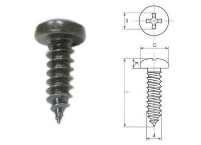 RTA 420.004-2 4.2 x 13mm self-tapping screw DIN 7981 black cross