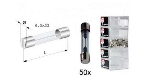 RTA 154.409-2 Glass fuses - FLINK, 25A 6x32 mm 50 pieces per batch box.