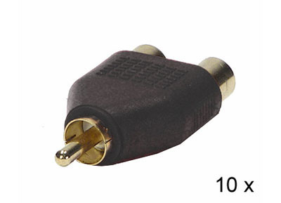 RTA 352.027-2 RCA Y Adapter 1 x M -> 2 x F, Colore: Nero