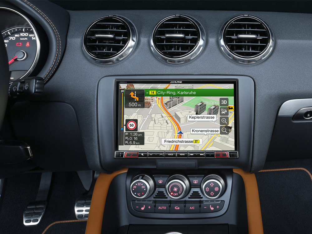Alpine X803D-TT 8-Zoll-Navigationssystem für Audi TT (8J) mit DAB+, kapazitivem Display, Apple CarPlay und Android Auto Unterstützung