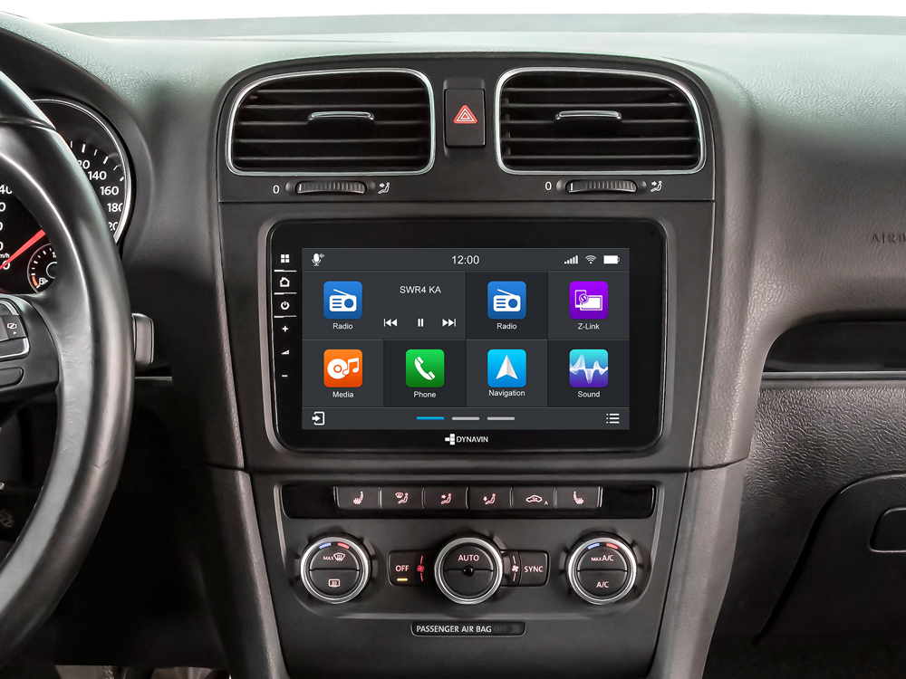 Dynavin D8-V8 Premium Navigationssystem kompatibel mit VW, Skoda, Seat mit 4 x 100W Class-D Verstärker, 8 Zoll Display (hochauflösend), integriertes DAB, Apple CarPlay und Android Auto