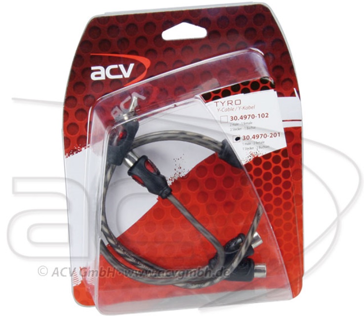 ACV 30.4970-201 Cinch Y-Adapter 1 Stecker - 2 Buchsen 30cm - TYRO Serie 