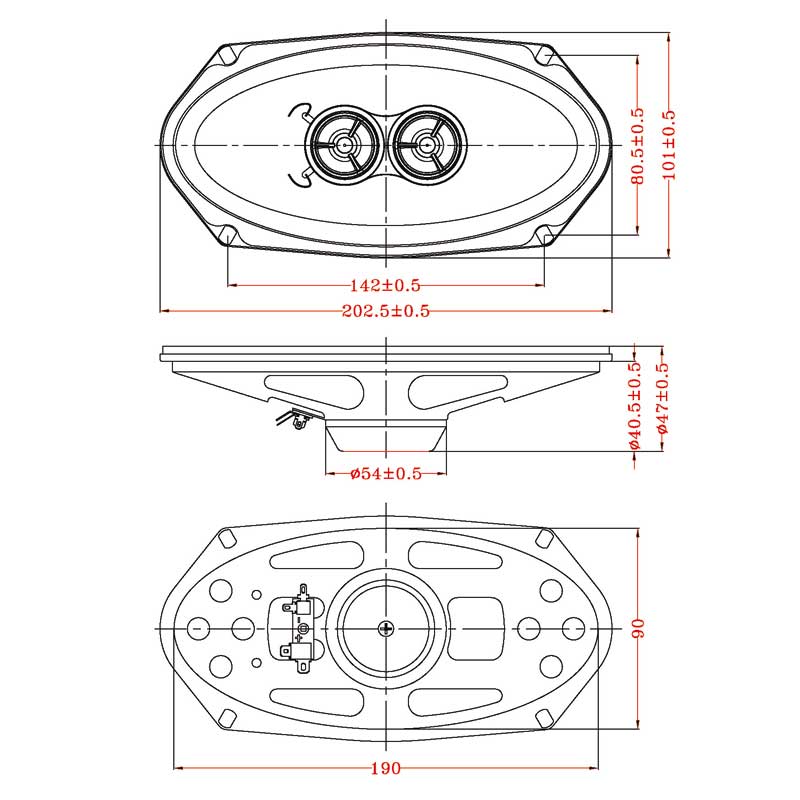 RETROSOUND R-483N Lautsprecher 4"x8", 101x202mm, Neodym Coax Speaker 1 Paar (2 Stück)