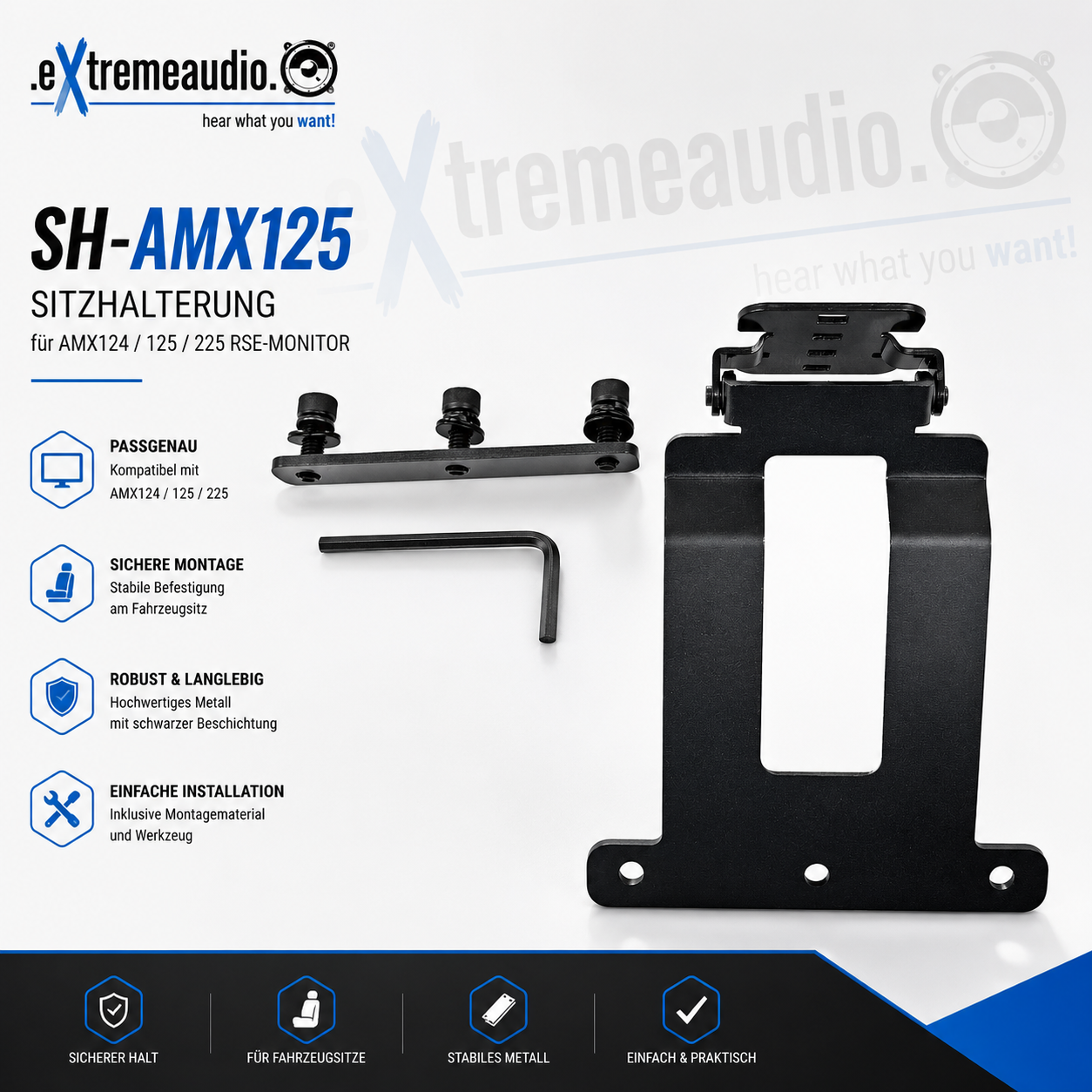 Ampire SH-AMX125 Sitzhalterung für AMX124/125/225 RSE-Monitor