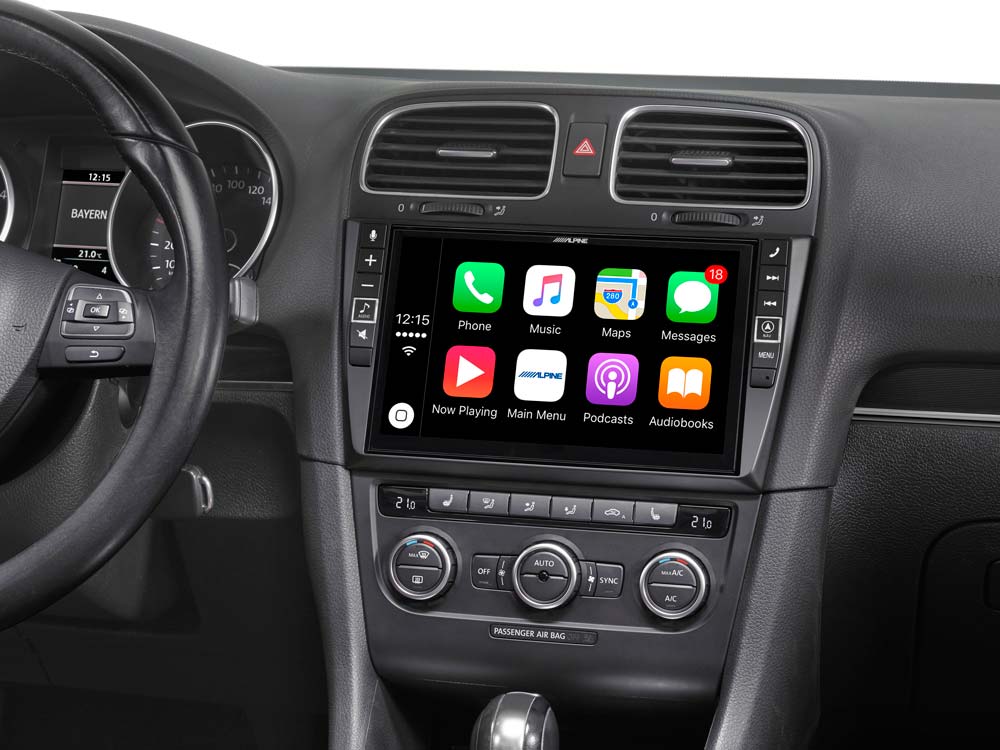 Alpine i902D-G6 Autoradio 9-Zoll  Mobile Media System für Volkswagen Golf 6 mit Apple CarPlay und Android Auto 