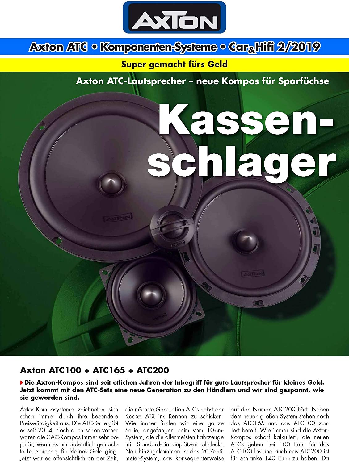 AXTON ATC165 16.5 cm 2Way Compo ATC 165 2 Wge Lautsprecher Kombo 120 Watt 16,5cm